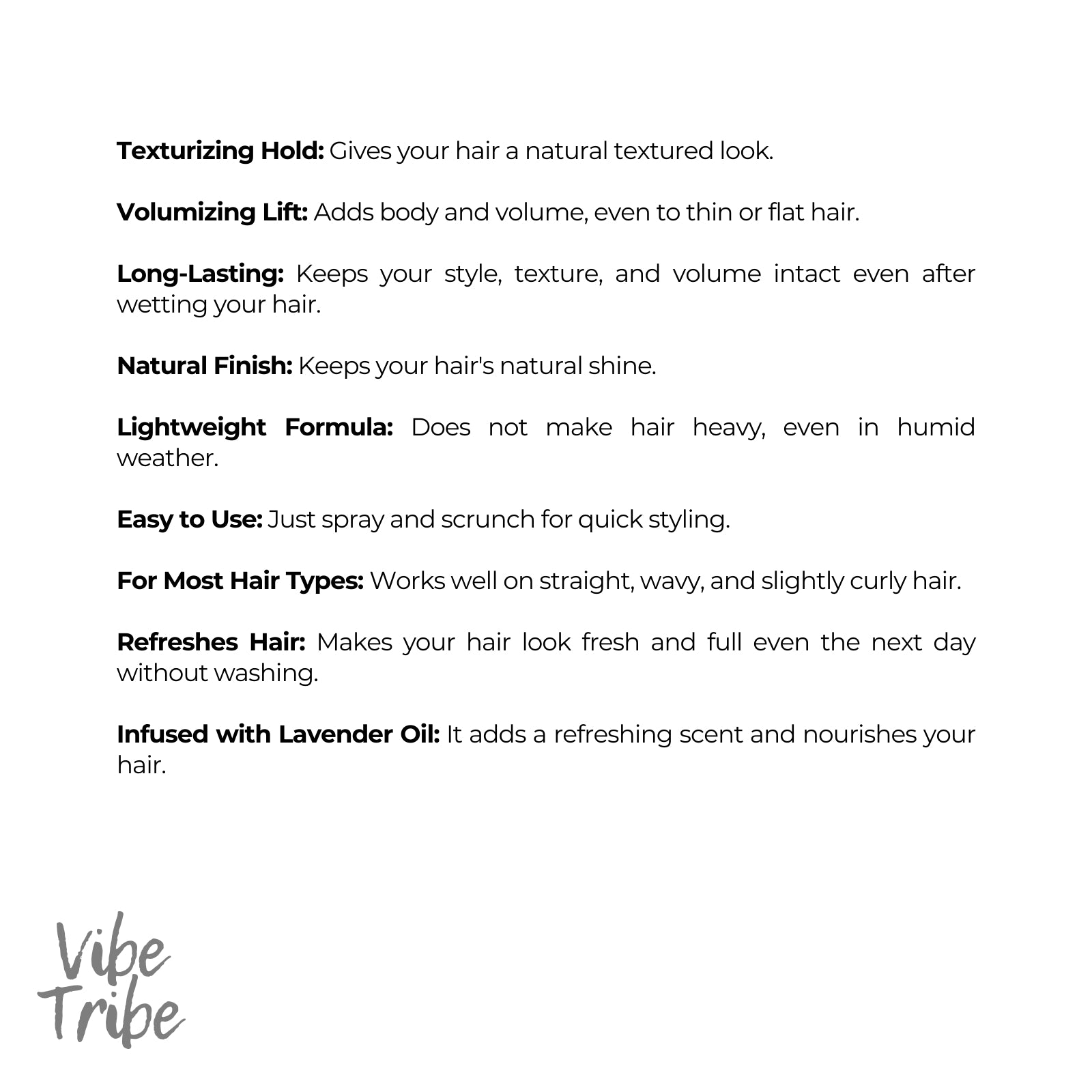 Sea Salt Spray by Vibe Tribe 200ml for Effortless Hair Texture and Volume